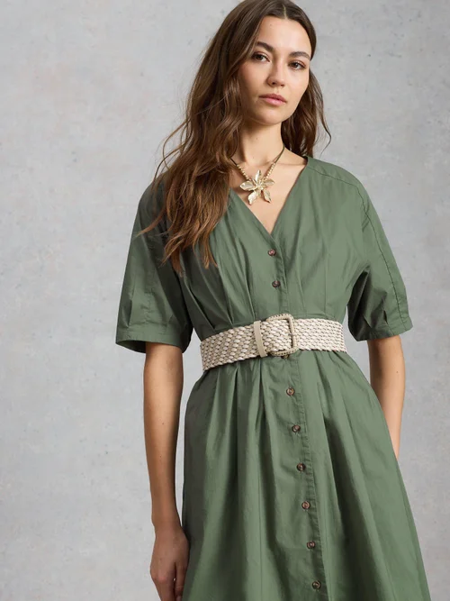Robe midi boutonnée Kate - Dus Green - 50/R Image 1