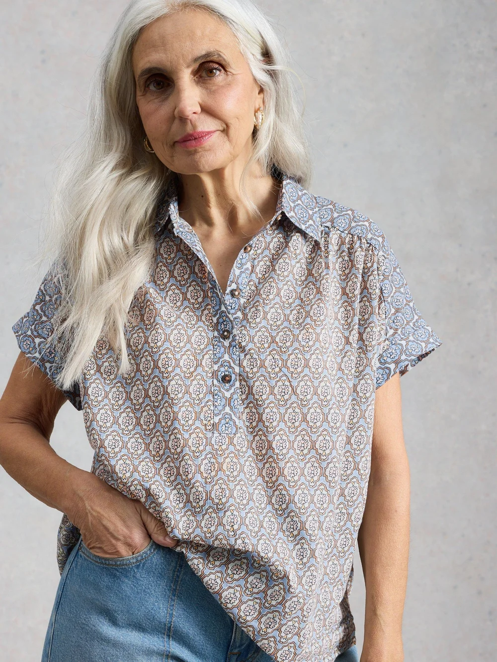 Chemise Orla Pop Over - Blue Mlt - 52 Image 1