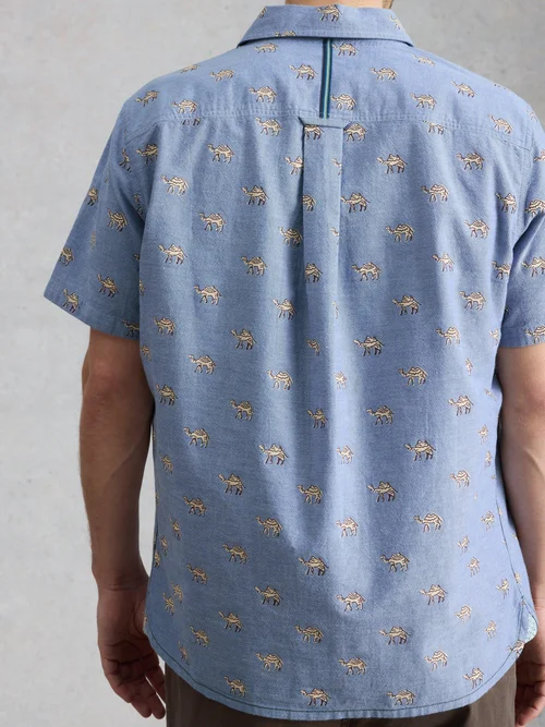 Chemise Finsbury à imprimé camel manches courtes - Blue Pr - XXXL/R Image 4