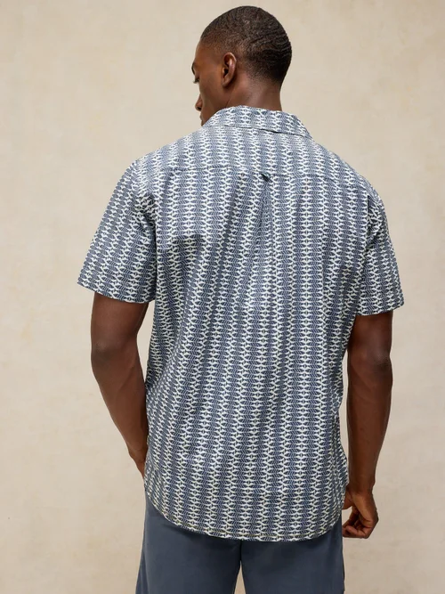 Chemise Hayle à imprimé poisson manches courtes - Navy Pr - XXXL/R Image 4
