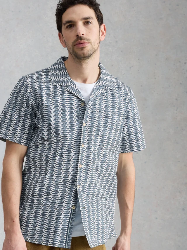 Chemise Hayle à imprimé poisson manches courtes