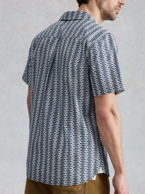 Chemise Hayle à imprimé poisson manches courtes - Navy Pr - XXL/R Image 4