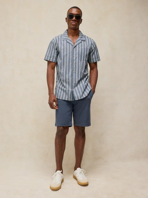 Chemise Hayle à imprimé poisson manches courtes - Navy Pr - XXXL/R Image 2