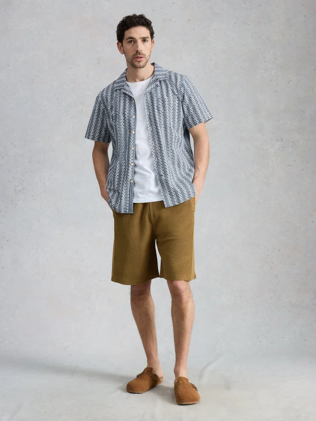 Chemise Hayle à imprimé poisson manches courtes