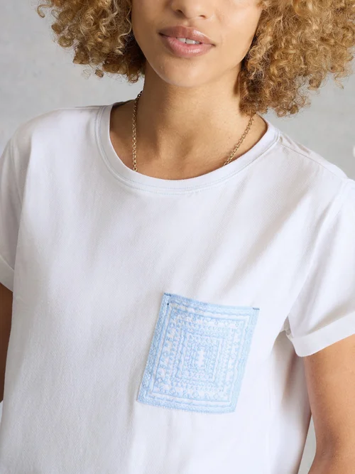 Tee-shirt Gina à poche brodée - White Mlt - 48 Image 3