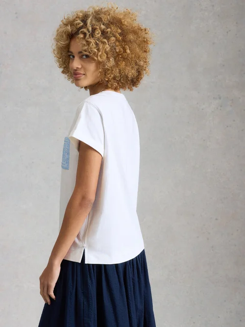 Tee-shirt Gina à poche brodée - White Mlt - 48 Image 4
