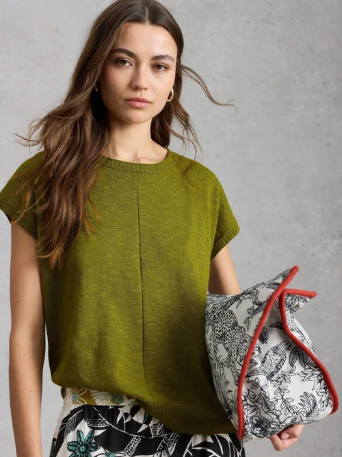 Tee-shirt Nova en mélange de lin - Mid Green - 52 Image 1