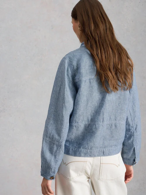 Veste Camille en lin - Chamb Blue - 50/R Image 4