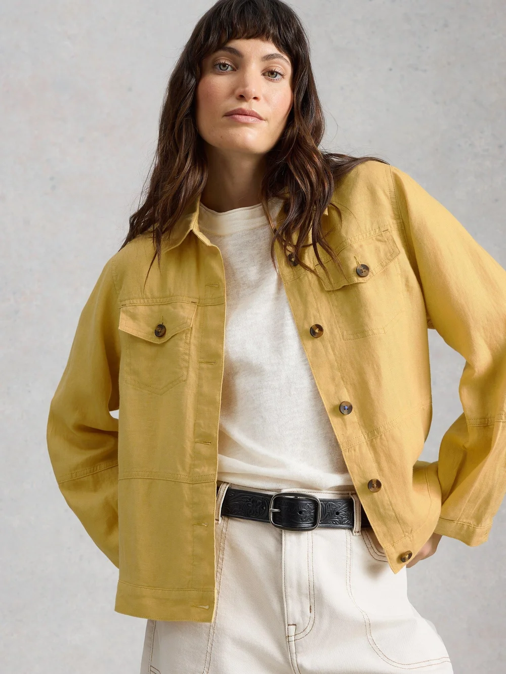 Veste Camille en lin - Lgt Yellow - 52/R Image 1