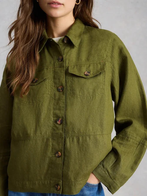 Veste Camille en lin - Mid Green - 52/R Image 3