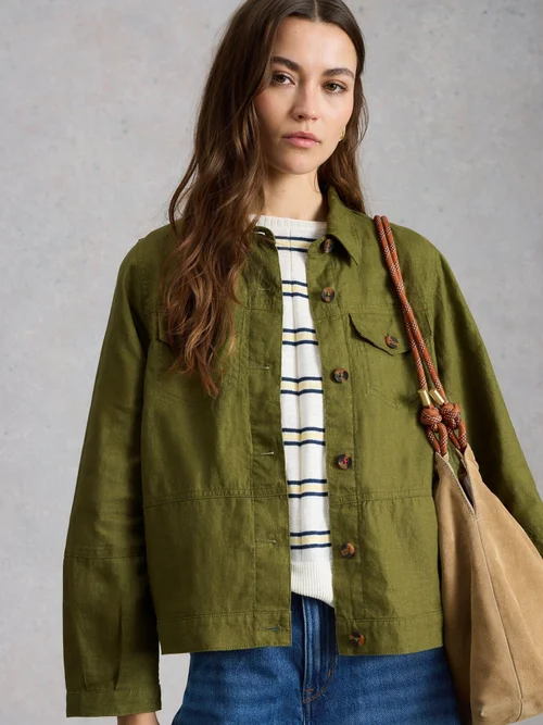 Veste Camille en lin - Mid Green - 52/R Image 1