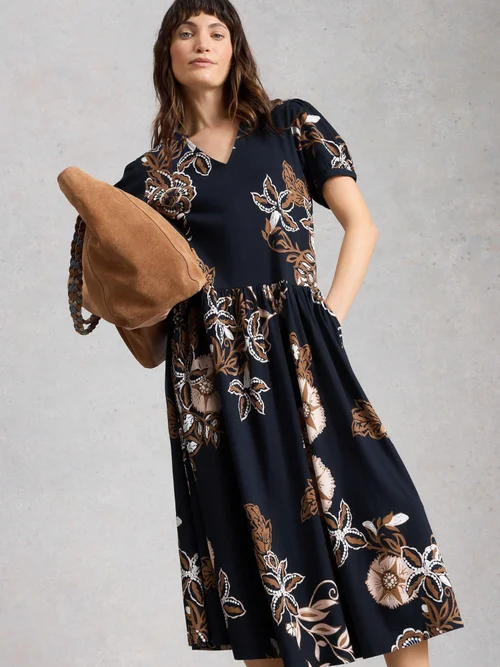 Robe en jersey Leah - Navy Multi - 52/R Image 3