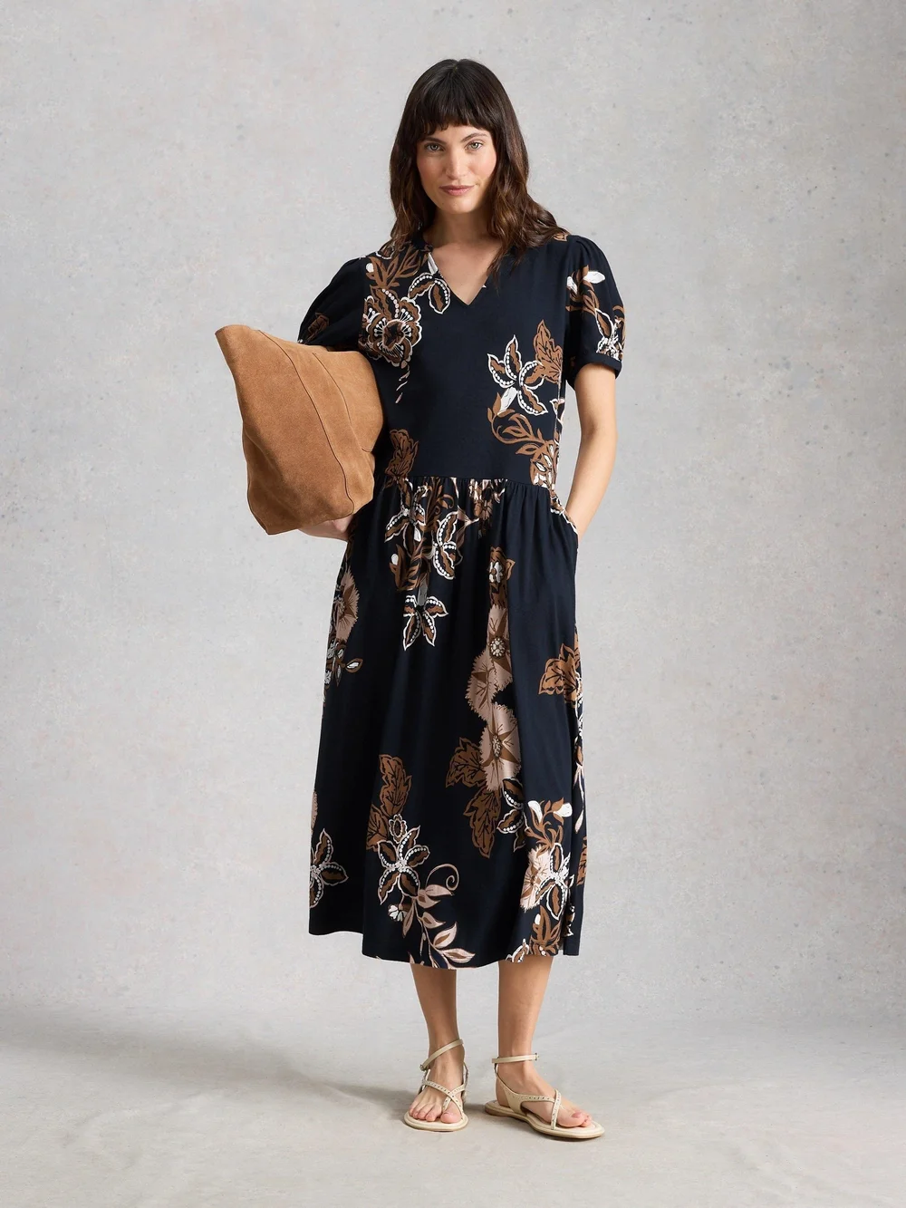 Robe en jersey Leah - Navy Multi - 52/R Image 1