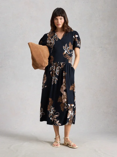 Robe en jersey Leah - Navy Multi - 52/R Image 1