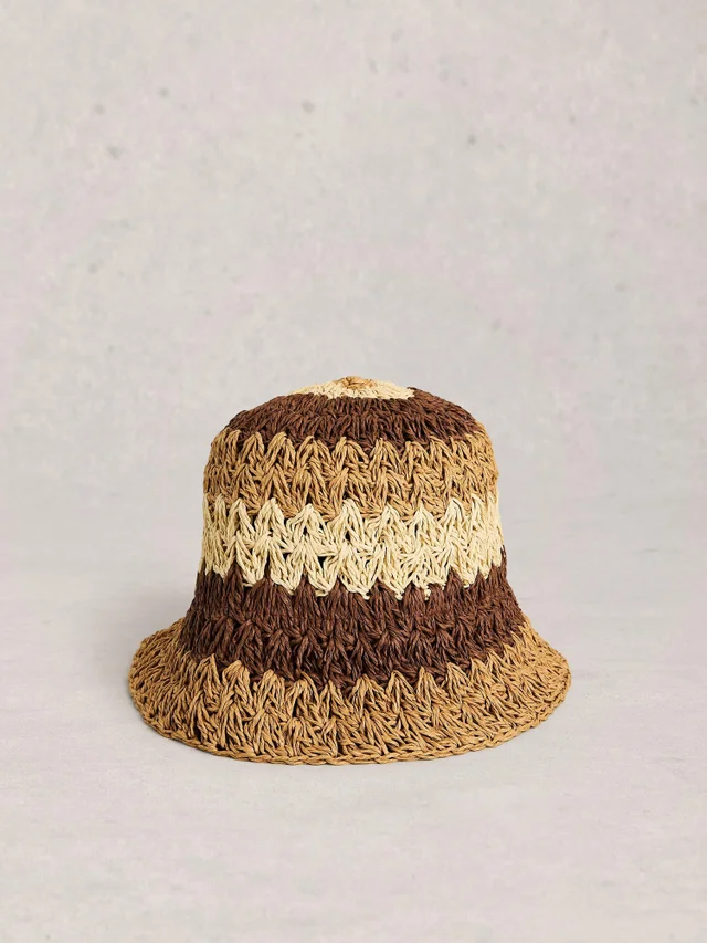 Chapeau seau à rayures blocs