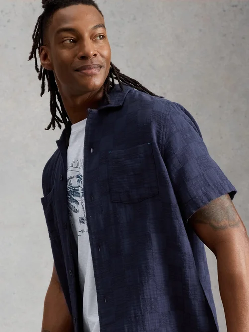 Chemise à carreaux Denny manches courtes - Dark Navy - XXXL Image 3