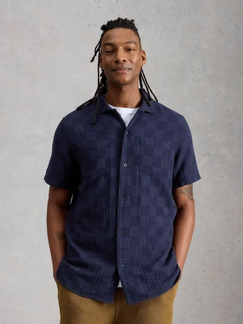 Chemise à carreaux Denny manches courtes - Dark Navy - XXXL Image 1