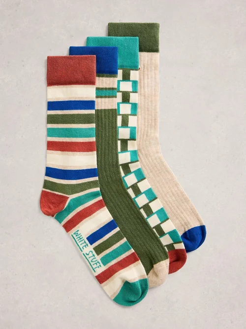 Lot de 4 Paires de Chaussettes Cheville à Motifs - Nat Mlt - 44-46 Image 2