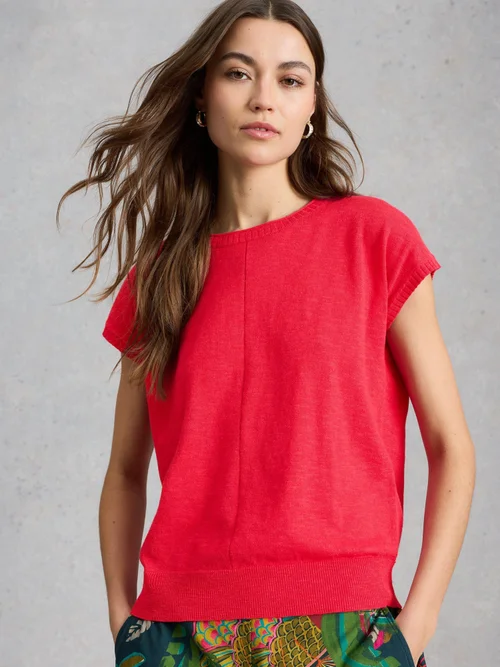Tee-shirt Nova en mélange de lin - Dk Pink - 52 Image 3