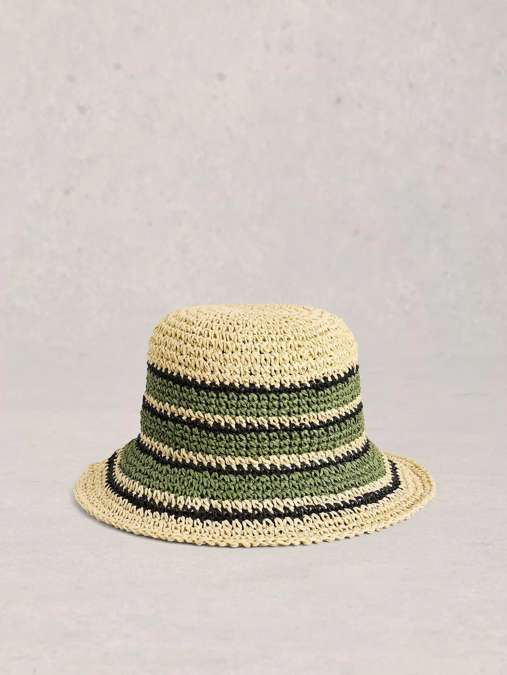 Chapeau seau rayé au crochet Image 1