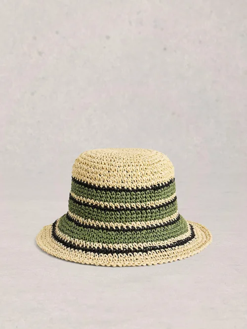 Chapeau seau rayé au crochet Image 1
