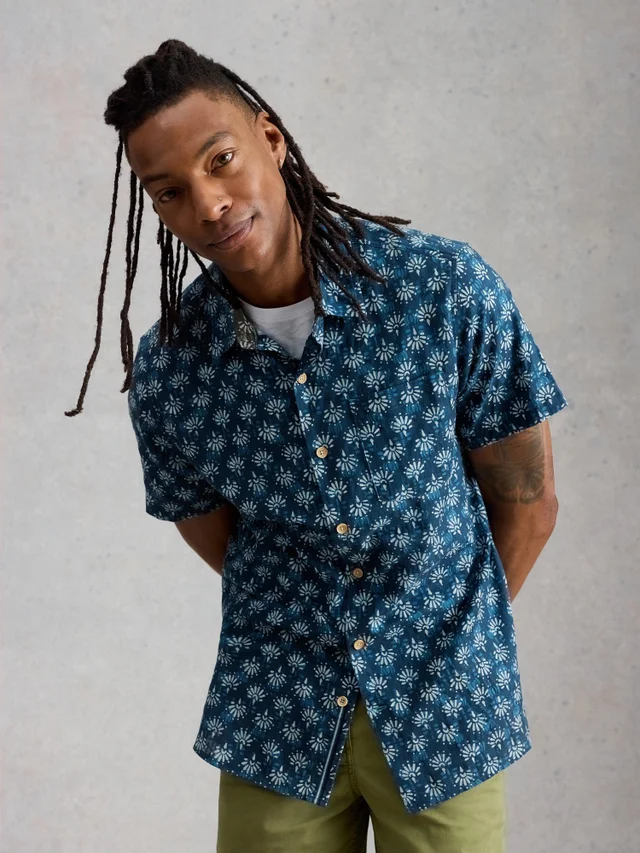 Chemise Finsbury à imprimé batik manches courtes