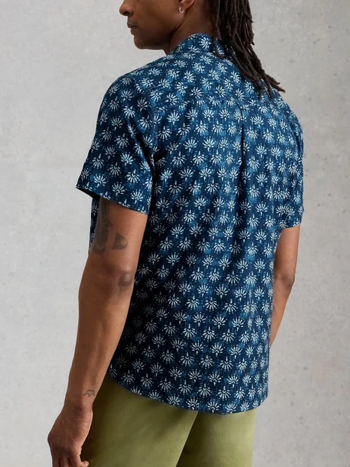 Chemise Finsbury à imprimé batik manches courtes - Navy Pr - XL/R Image 4