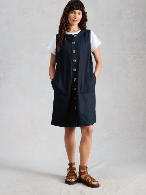 Robe droite Millie en lin - Dark Navy - 52/R Image 2