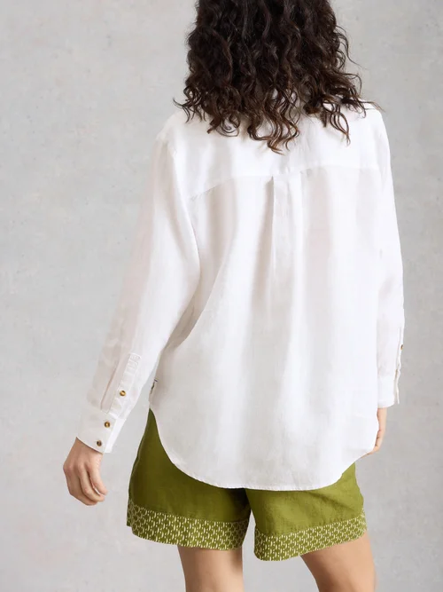 Chemise boyfriend Sadie en lin - Bril White - 46/R Image 4