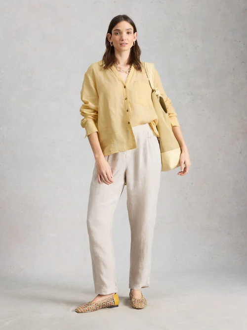 Chemise boyfriend Sadie en lin - Yellow Mlt - 52/R Image 2