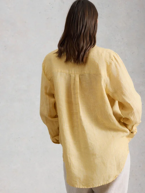 Chemise boyfriend Sadie en lin - Yellow Mlt - 52/R Image 4