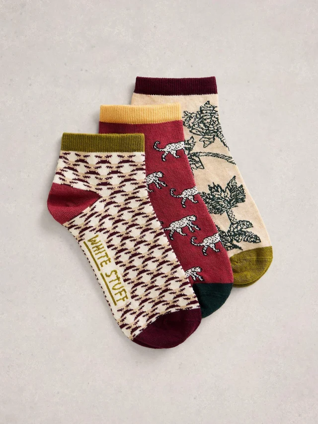 3er-Pack Sneakersocken Safari
