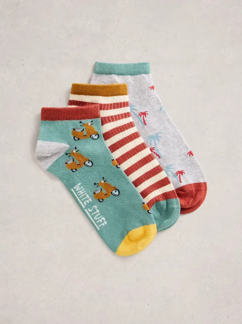 3er-Pack Sneakersocken Palmen - Green Mlt - 44-46 Image 1