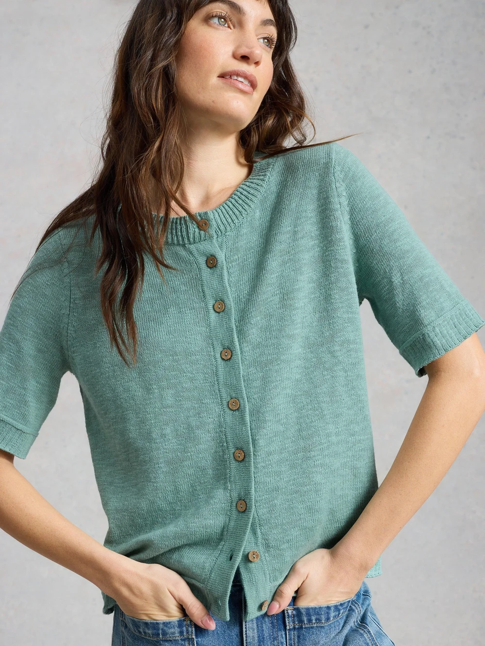 Cardigan Betsy - Mid Teal - 52 Image 1