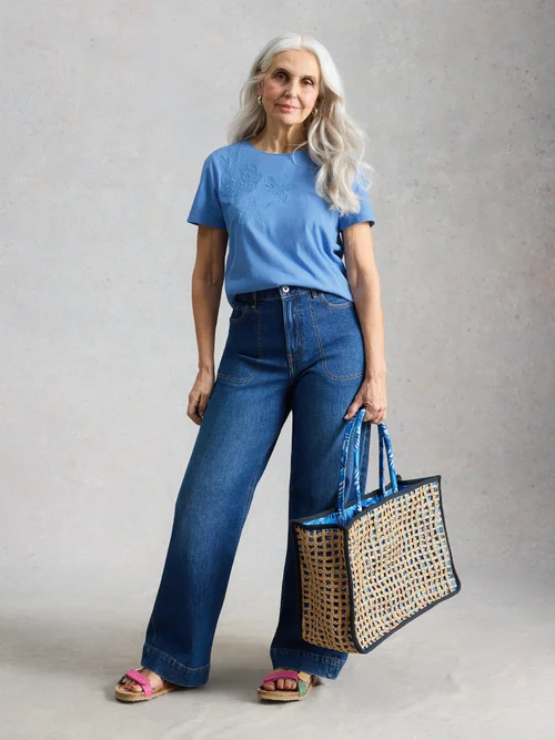 T-shirt brodé Abbie - Mid Blue - 50 Image 2