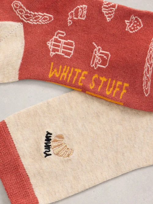 Lot de 2 paires de chaussettes chevilles Breakfast - Nat Mlt - 39-41 Image 2