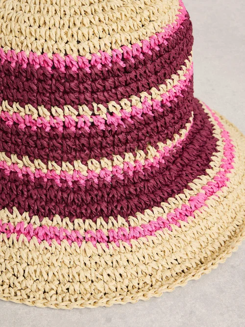 Chapeau seau rayé au crochet Image 2