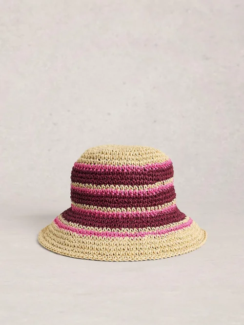 Chapeau seau rayé au crochet Image 1