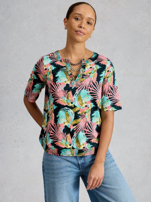 T-SHIRT À COL CASSÉ WEAVER - Green Mlt - 52 Image 3