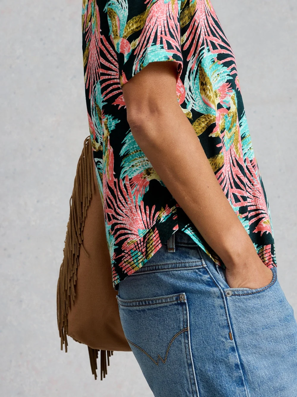 T-SHIRT À COL CASSÉ WEAVER - Green Mlt - 52 Image 1