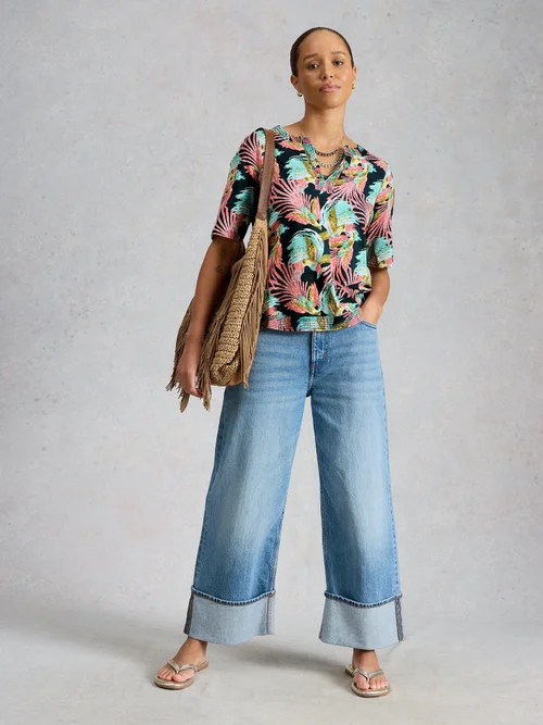 T-SHIRT À COL CASSÉ WEAVER - Green Mlt - 52 Image 2