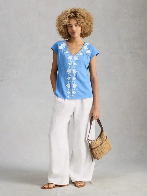 Pantalon en lin à jambes larges Sasha - Bril White - 52/R Image 2