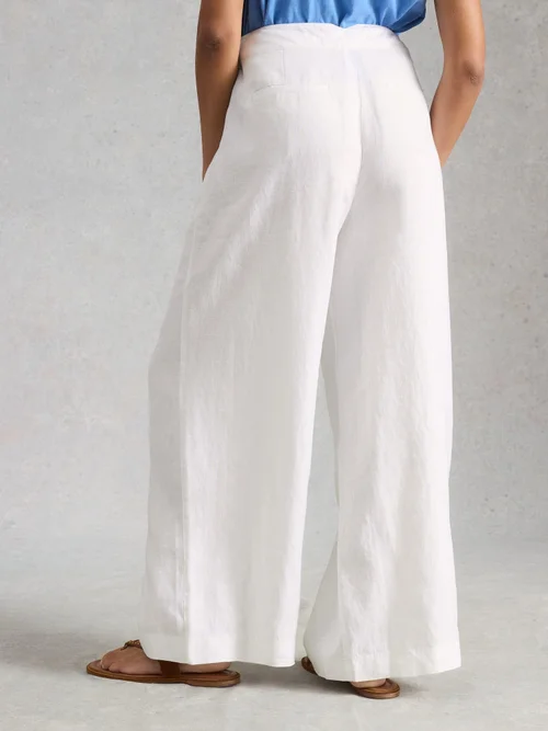 Pantalon en lin à jambes larges Sasha - Bril White - 52/R Image 4