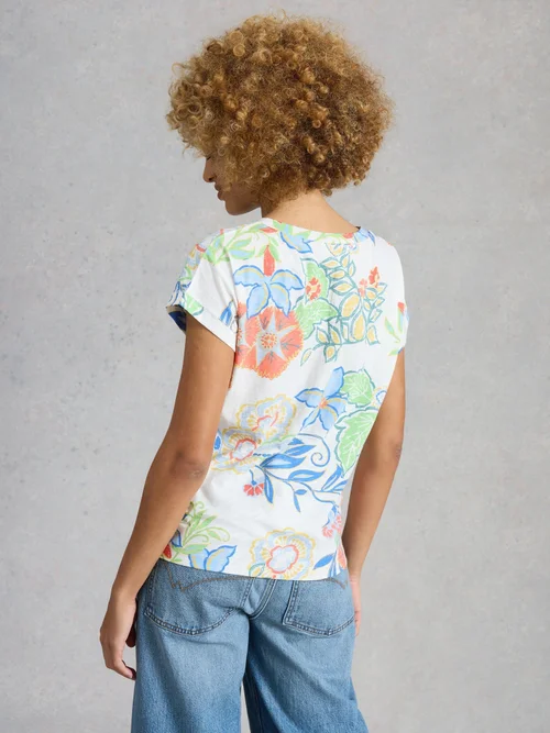 Tee-shirt Nelly à col en V - Ivory Mlt - 52 Image 4