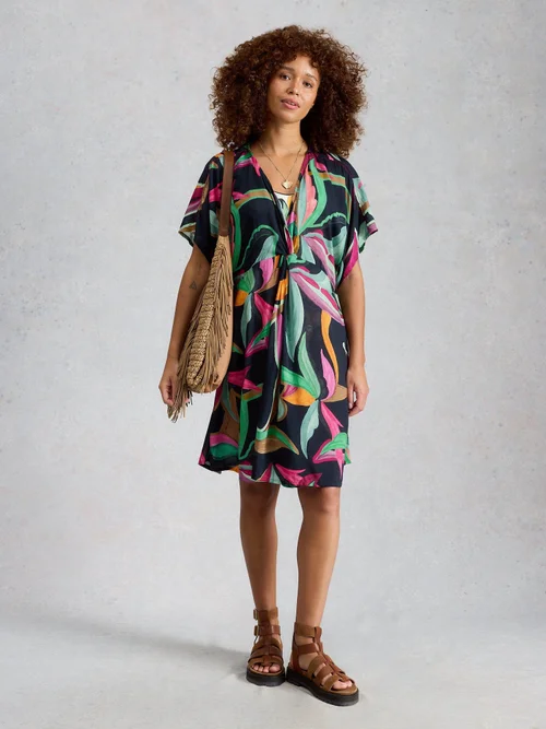 Kimono Mini Cleo Cover Up - Blk Pr - XL Image 2