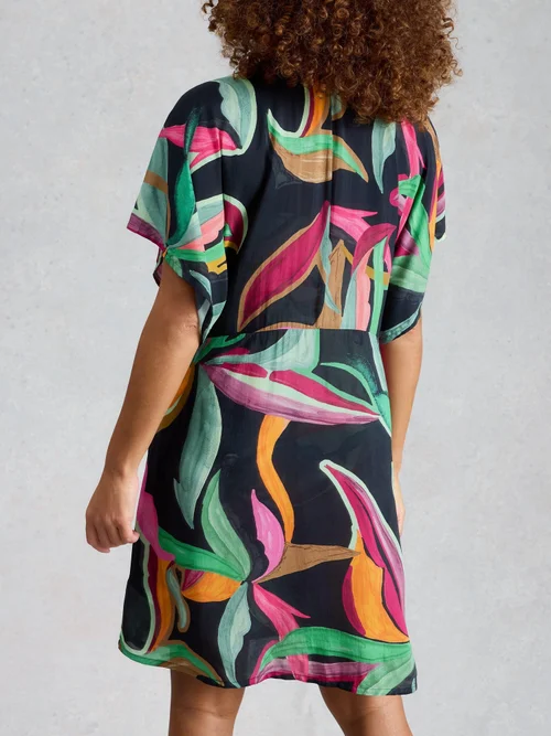 Kimono Mini Cleo Cover Up - Blk Pr - XL Image 4
