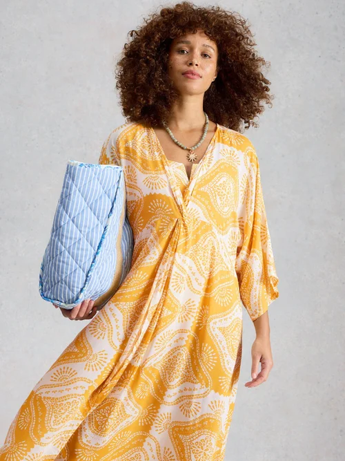 Kimono Cleo Cover Up - Yellow Pr - XL Image 2