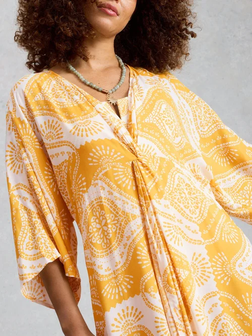 Kimono Cleo Cover Up - Yellow Pr - XL Image 3