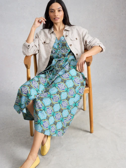 Robe Val en mélange de lin - Blue Pr - 52/R Image 3
