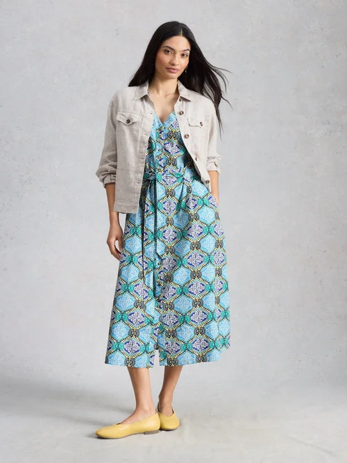 Robe Val en mélange de lin - Blue Pr - 52/R Image 2